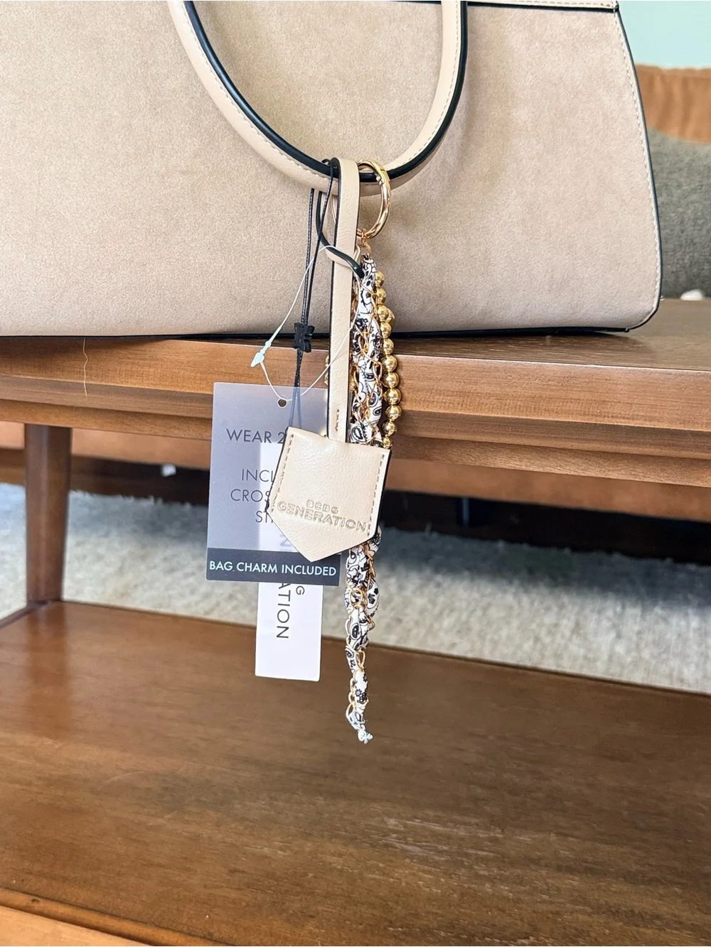 BCBGeneration Two-Tone Gray Dome Satchel with Strap